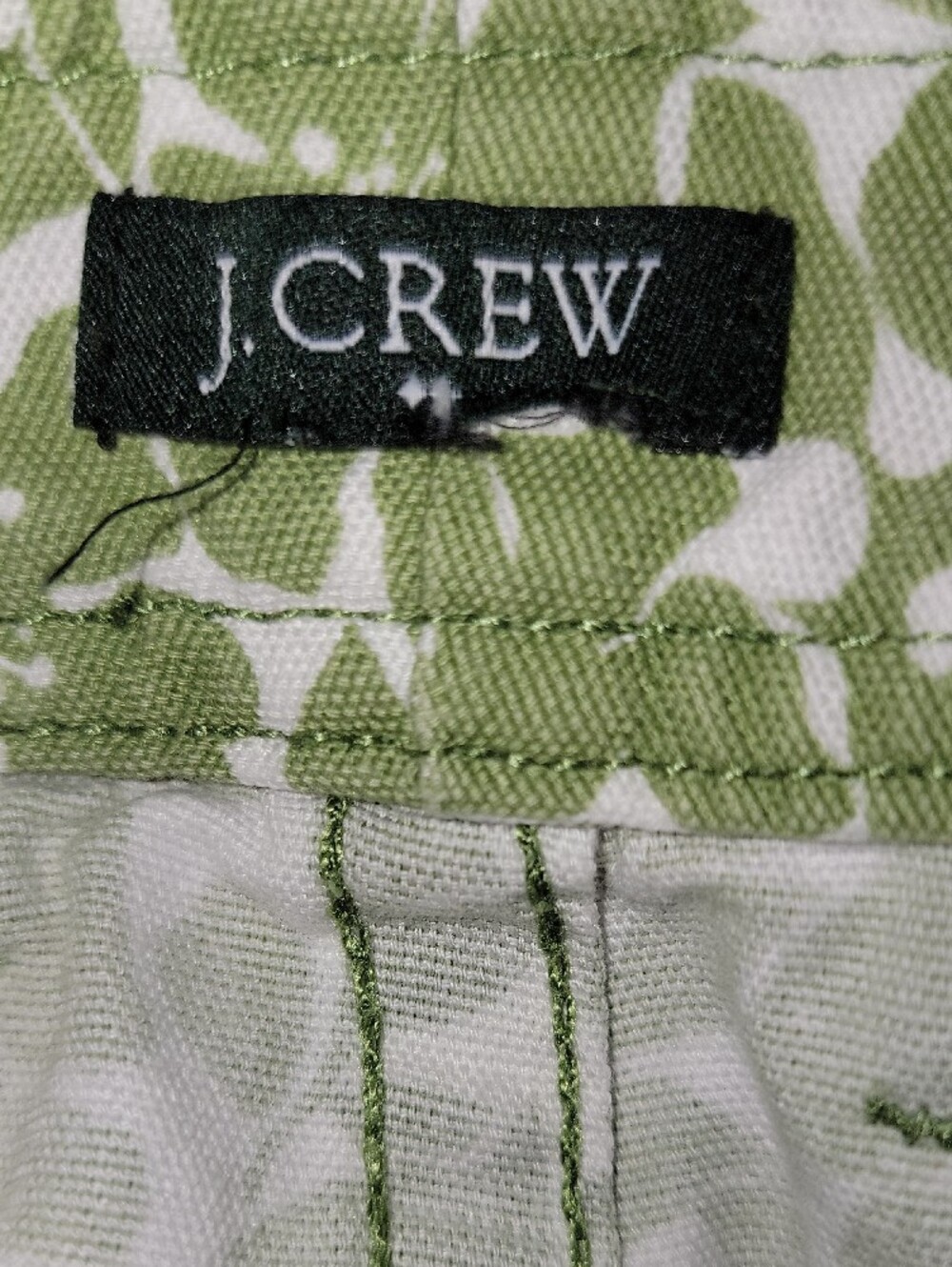 J. Crew Green and White Floral Button-Front Skirt - Picture 7 of 7